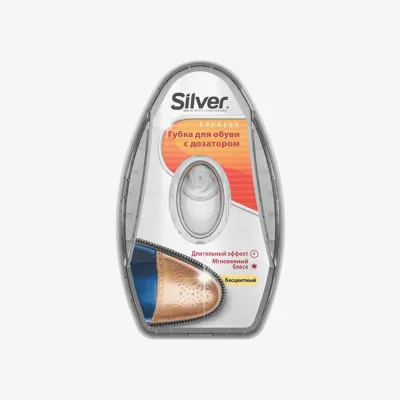 Губка-блеск Silver с дозатором силикона 6 мл, черный