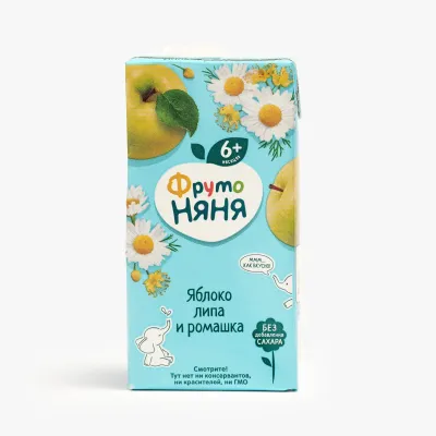 Напиток ФрутоНяня яблоко, липа и ромашка, 200 мл