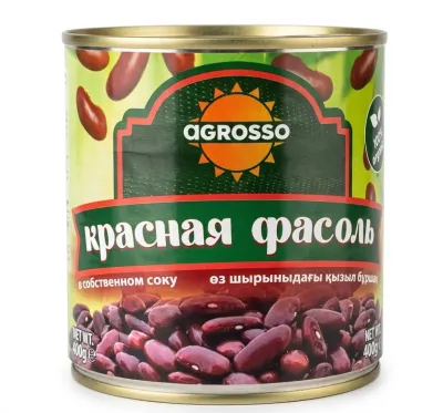 Красная фасоль в собственном соку Agrosso, консервированная 400 г 