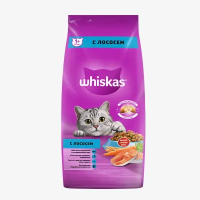 Корм Whiskas Подушечки с лососем для кошек 5 кг