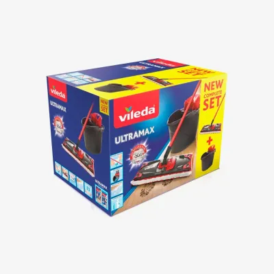 Набор Vileda Ultramax для мытья полов (швабра + ведро с отжимом)