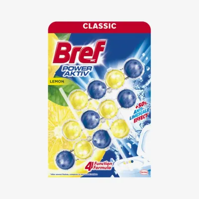 Туалетный блок Bref Power Activ Лимонная свежесть 3 шт по 50 г