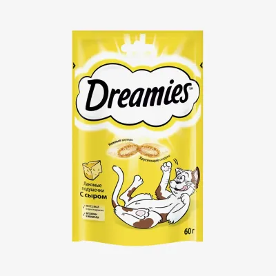 Лакомство Dreamies для кошек подушечки с&nbsp;сыром 60 г