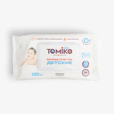 Влажные салфетки Tomiko, 120 шт