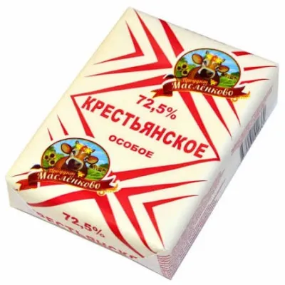 Масло Крестьянское сливочное 72,5% 200 гр.