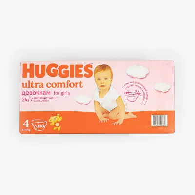 Подгузники Huggies Ultra Comfort для девочек 4 (8-14 кг), 100 шт