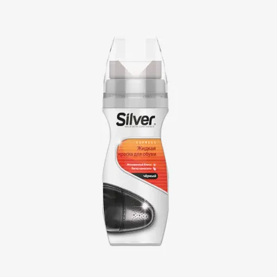 Жидкая крем-краска Silver для обуви 75 мл, Черный