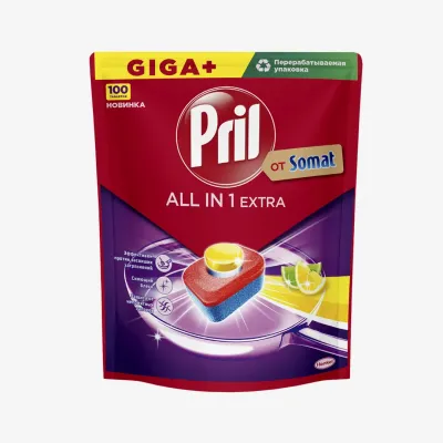Средство Pril All in One Extra для мытья посуды 100 таб