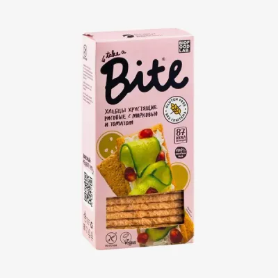 Хлебцы Bite рисовые хрустящие с морковью и томатом, 150 г