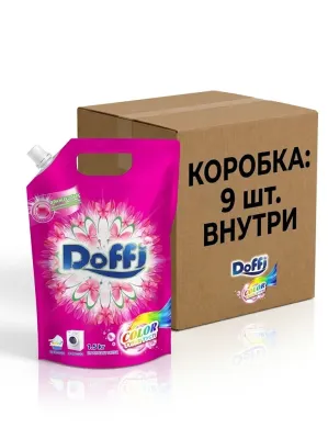 Жидкий стиральный порошок / Гель для стирки Doffi Color — 1,5 кг (коробка 9 шт.)