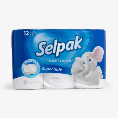 Бумага туалетная Selpak ультра комфорт 3 слоя, 12 шт