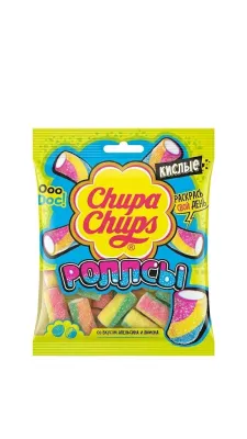 Жевательный мармелад Chupa Chups «Роллсы» Кислые со вкусом апельсина и лимона, 70 г