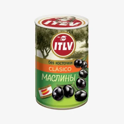 Маслины ITLV черные без косточки, 314 мл