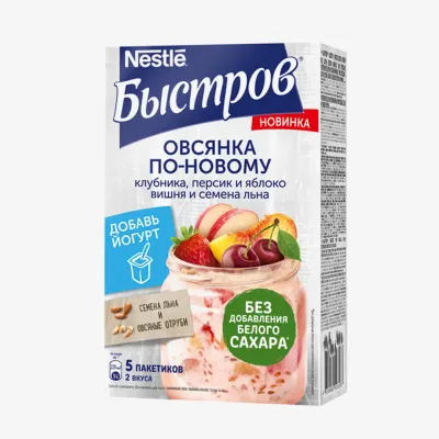 Каша Быстров овсяная по-новому не требующие варки, ассорти вкусов 175 г