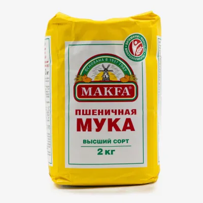 Мука Makfa пшеничная обогащенная витаминно-минеральной смесью в/с 2 кг