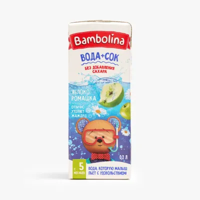 Напиток Bambolina вода и сок яблоко, ромашка 200 мл