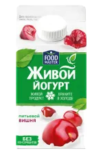 Живой Питьевой йогурт со вкусом вишни 2% FoodMaster 450 мл