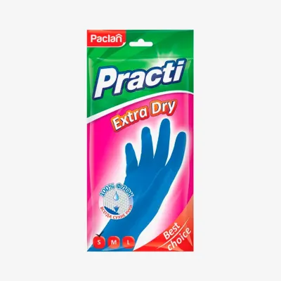 Перчатки Paclan Practi Extra Dry синие, размер S