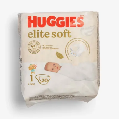 Подгузники Huggies Elite Soft 1/NB (3-5 кг), 20 шт