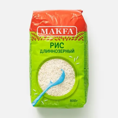Рис Makfa Длиннозерный Шлифованный 800 г
