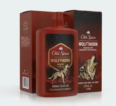 Гель для душа и шампунь мужской Old Spice Wolfthorn 3-в-1, в коробке 4 шт 