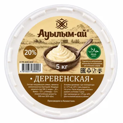 Сметана Ауылым-ай 20% 5 кг.