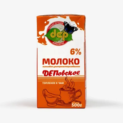 Молоко ДЕПовское топленое к чаю 6%, 500 г