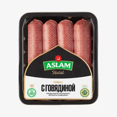 Сосиски Aslam с говядиной, 410 г