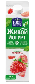 Живой Питьевой йогурт со вкусом клубники 2%  900 мл