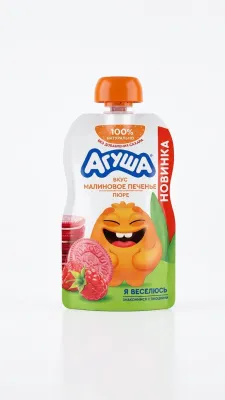 Пюре детское «Агуша» Малина с печеньем, с 8 месяцев, 80 г