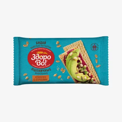 Хлебцы Здорово вафельные пшеничные с отрубями, 70 г