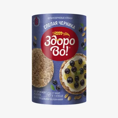 Хлебцы Здорово спелая черника пшенично-рисовые, 100 г