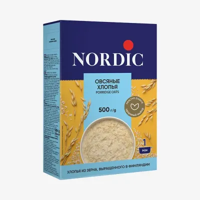 Хлопья Nordic овсяные, 500 г