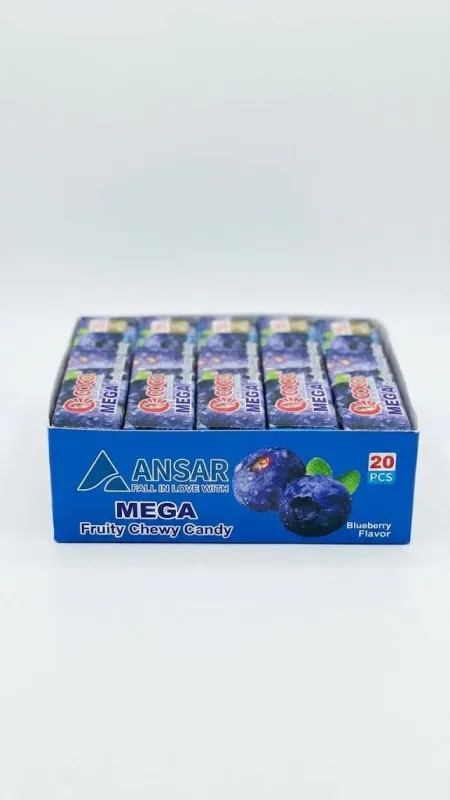 Жевательные конфеты ADC Mega Fruity со вкусом черники, 700 г (20 шт х 35 г)