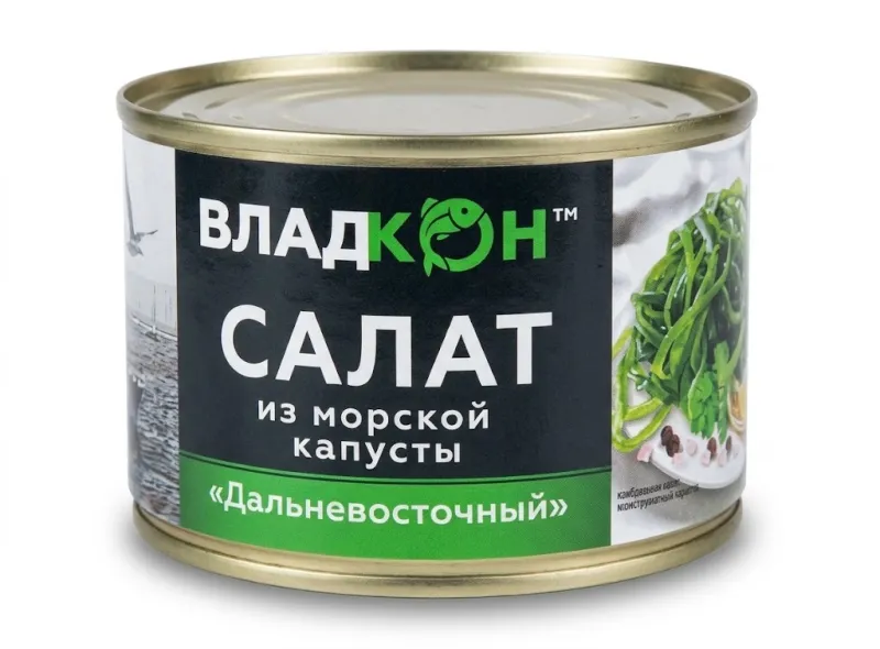 Салат из морской капусты «Дальневосточный» Владкон, в консервной банке 220 г  