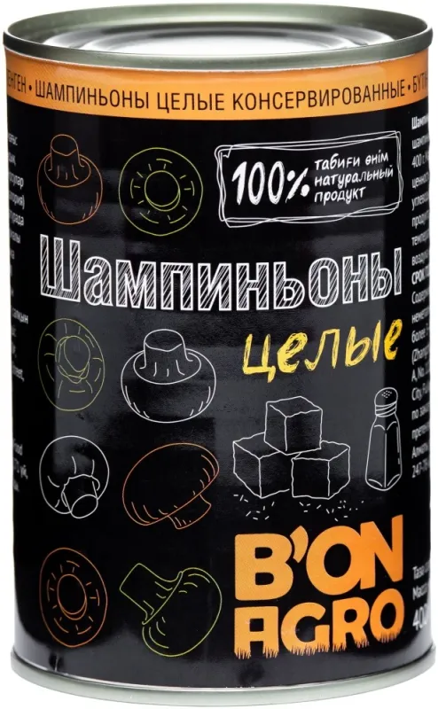 Bon Agro шампиньоны консервированные целые 400 г