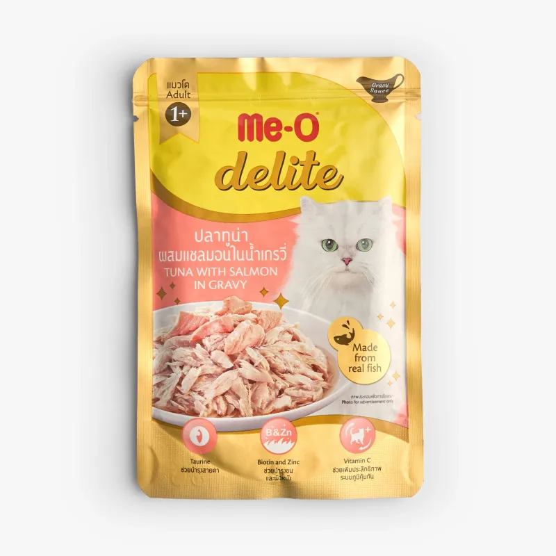 Корм Me-O delite кусочки тунца и лосося в соусе 70 г