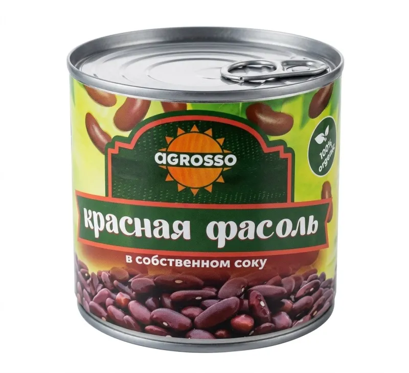 Фасоль красная Agrosso в собственном соку 400 г 