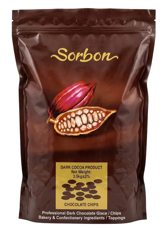 Кондитерские капли / глазурь Sorbon Dark Chocolate Product (Темный шоколад), 1 кг