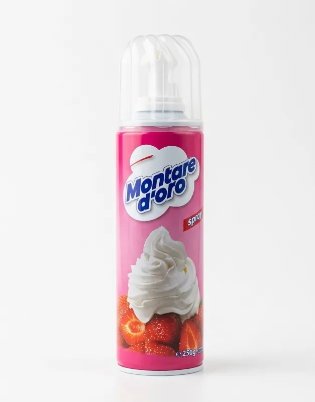 Montare doro Нежные взбитые сливки Объём: 250 г в аэрозольном баллончике с вкусом свежих сливок.