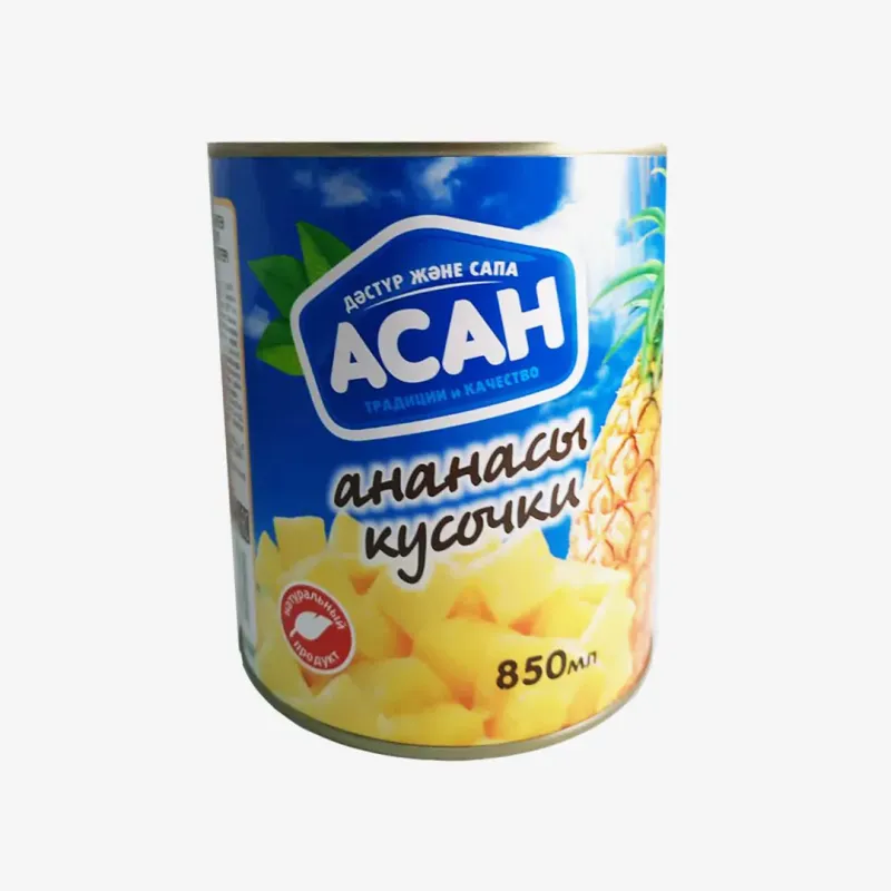 Ананас Асан консервированный кусочками 850 мл