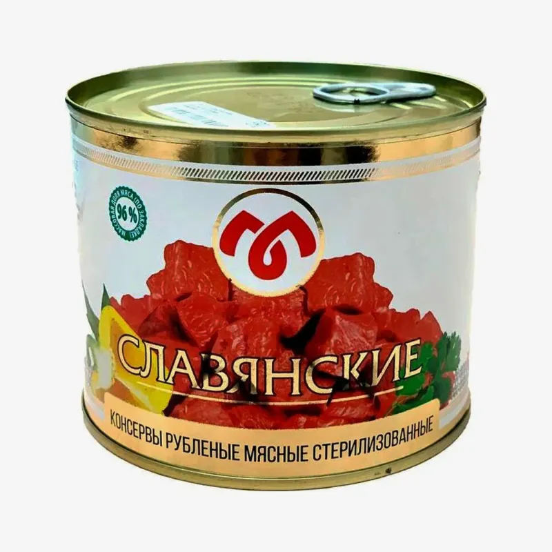 Консервы Столбцовский мясоконсервный комбинат рубленые мясные Славянские, 525 г