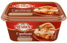 Сыр плавленый President с грибами 45% 400 г