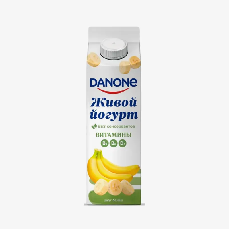 Йогурт Danone питьевой со вкусом банана, 850 г