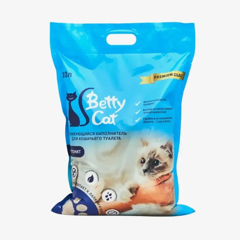 Наполнитель Betty Cat комкующийся с нейтральным запахом, 10 л