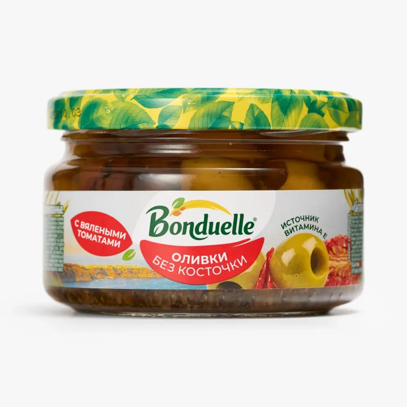 Оливки Bonduelle без косточки с вялеными томатами, 250 мл