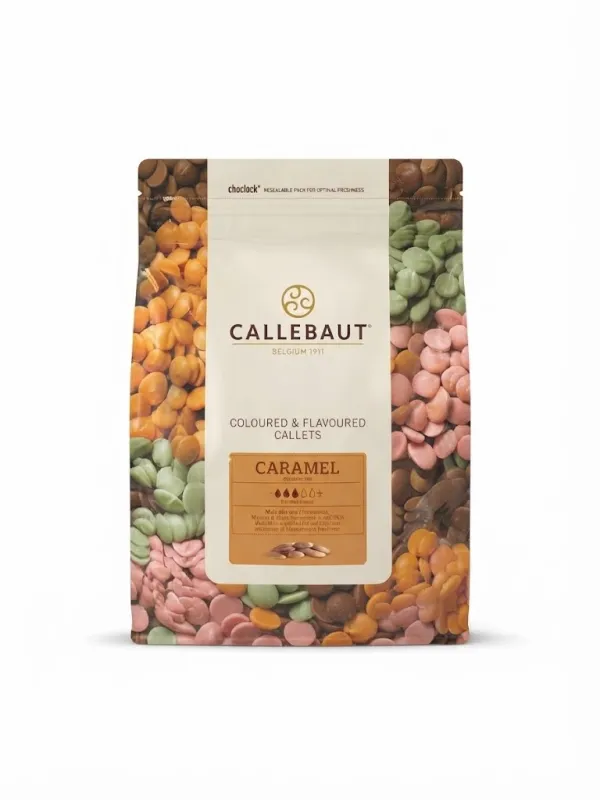 Калеодекорированные каллеты со вкусом карамели (Caramel Coloured & Flavoured Callets) Callebaut 1кг