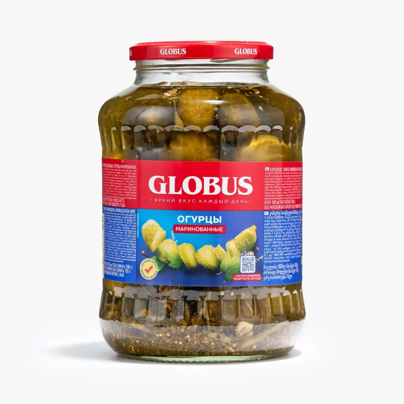 Огурцы Globus маринованные, 1500 мл