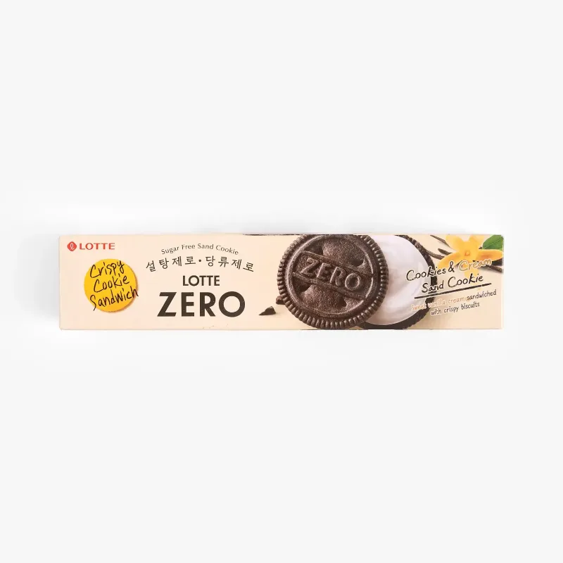 Печенье песочное с кремовой начинкой LOTTE ZERO Cookies Cream Sand Cookie, 96 г