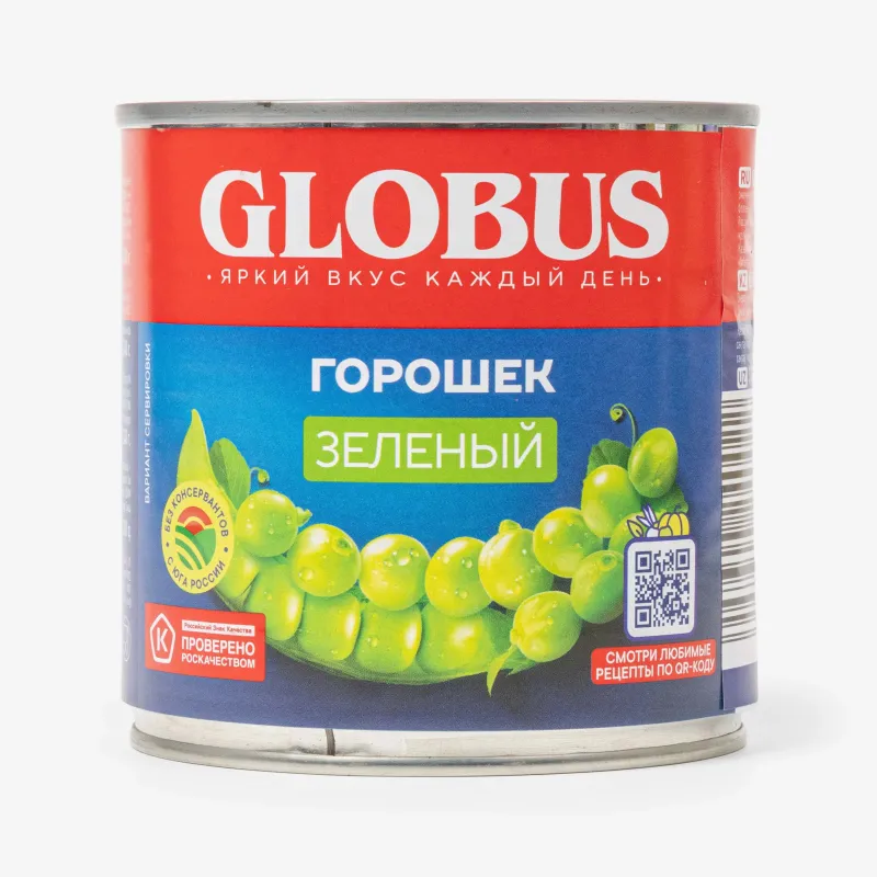 Горошек Globus зеленый, 425 мл
